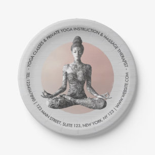 Yoga Meditation Instructor Reiki Master Lotus Pose Paper Plate