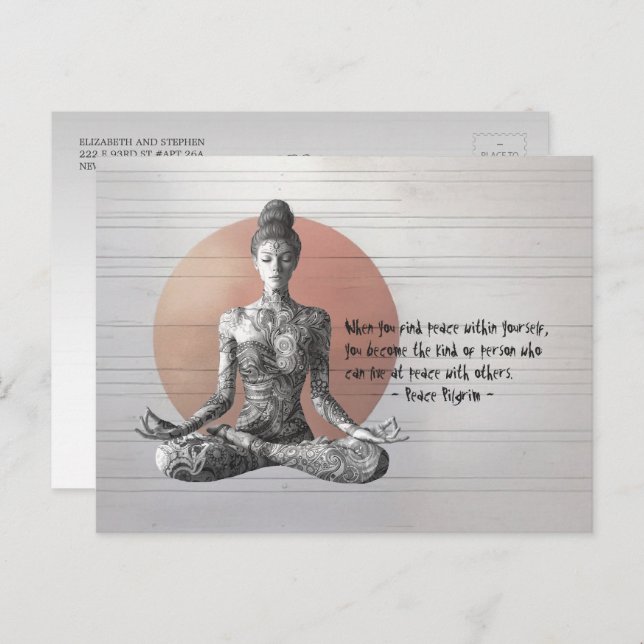 Yoga Meditation Instructor Reiki Master Lotus Pose Postcard (Front/Back)