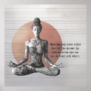 Yoga Meditation Instructor Reiki Master Lotus Pose Poster