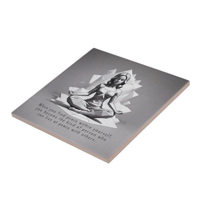 Yoga Meditation Instructor Reiki Master Lotus Pose Tile (Side)