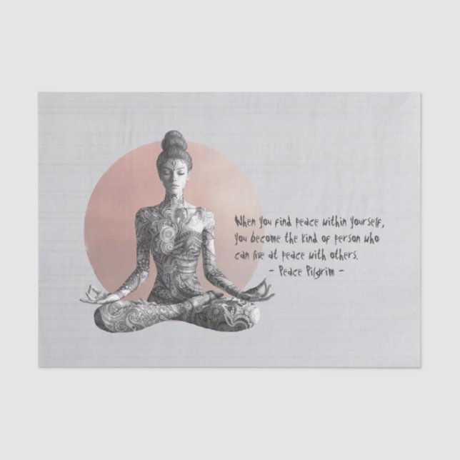 Yoga Meditation Instructor Reiki Master Lotus Pose Tissue Paper (Front)