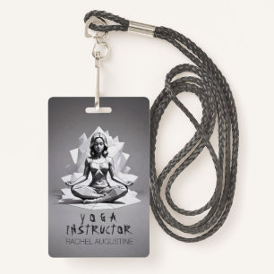 Yoga Meditation Instructor Reiki Master Low Poly ID Badge
