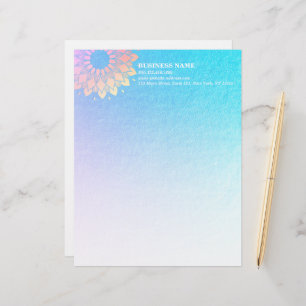Yoga Meditation Instructor Rose Gold Foil Mandala Custom Letterhead