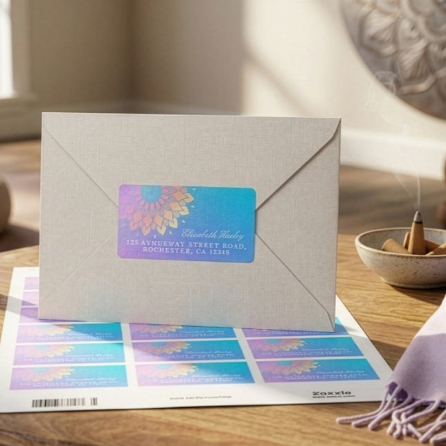 Yoga Meditation Instructor Rose Gold Foil Mandala Label (Creator Uploaded)