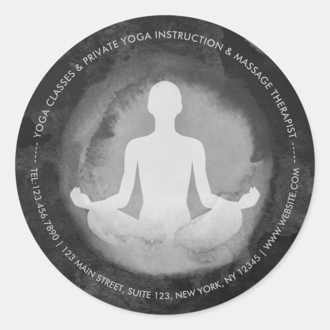 Yoga Meditation Instructor Sukhasana Pose Zen Sign Classic Round Sticker (Front)