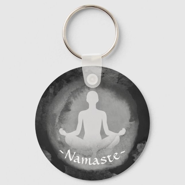Yoga Meditation Instructor Sukhasana Pose Zen Sign Key Ring (Front)