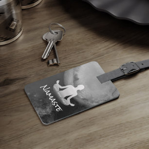 Yoga Meditation Instructor Sukhasana Pose Zen Sign Luggage Tag