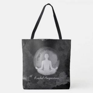 Yoga Meditation Instructor Sukhasana Pose Zen Sign Tote Bag