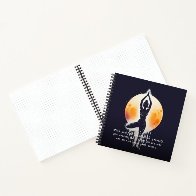 Yoga Meditation Instructor Tree Pose Full Moon Notebook (Inside)