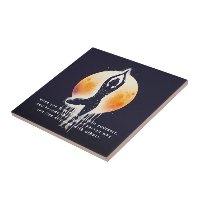 Yoga Meditation Instructor Tree Pose Full Moon Tile (Side)