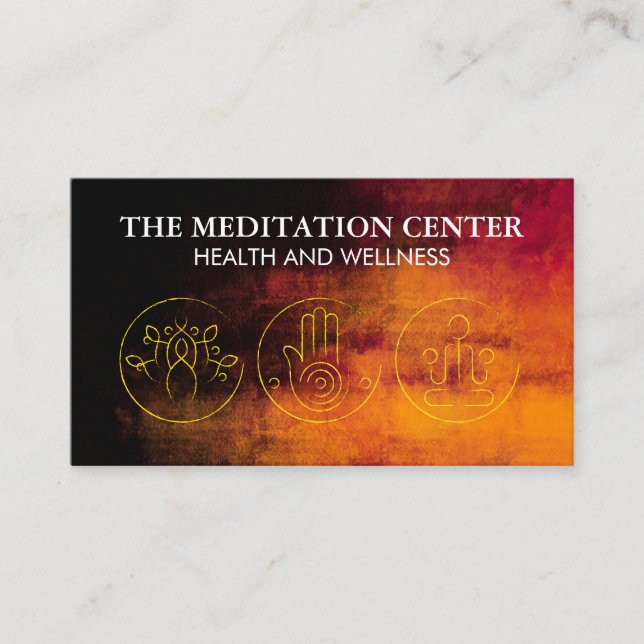 Yoga Meditation Logos Business Card (Front)