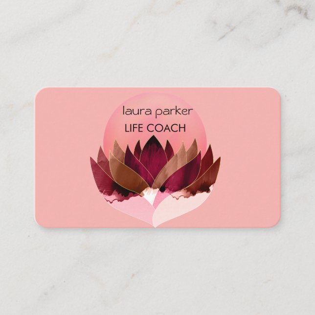 Yoga Meditation Lotus Flower Massage Wellness Business Card (Front)