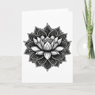 Yoga Meditation Lotus Flower On Mandala Lotus Flow Card