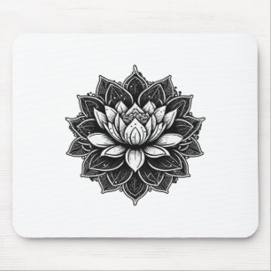 Yoga Meditation Lotus Flower On Mandala Lotus Flow Mouse Mat