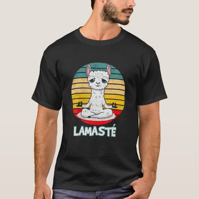 Yoga Meditation Mindfulness Lama - Namaste T-Shirt (Front)