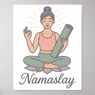 Yoga Meditation Mindfulness Lotus Calm Energy Nama Poster
