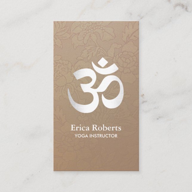 Yoga & Meditation Om Sign Vintage Business Card (Front)