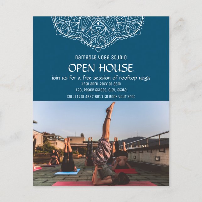 Yoga Meditation Open House Promotional Photo Flyer (Front)