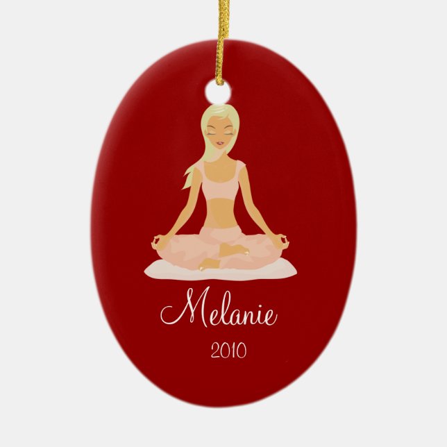 YOGA MEDITATION Personalised Christmas Ornament (Front)