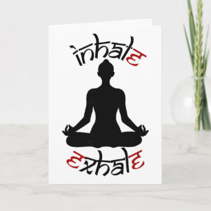 Yoga Meditation Pose Inhale Exhale Relaxation Reju Card