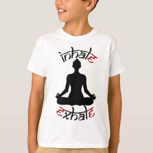 Yoga Meditation Pose Inhale Exhale Relaxation Reju T-Shirt