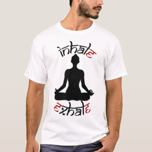 Yoga Meditation Pose Inhale Exhale Relaxation Reju T-Shirt