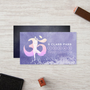 Yoga Meditation Pose Om Sign Class Pass Loyalty Card
