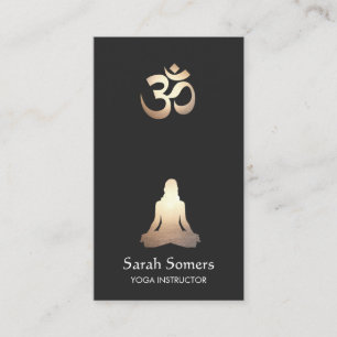 Yoga Meditation Pose Om Symbol Business Card