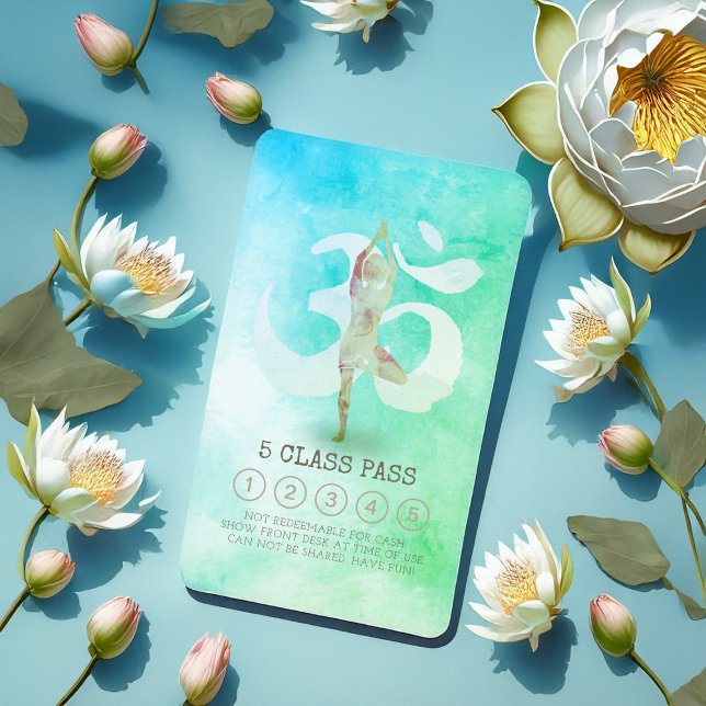 Yoga Meditation Pose Om Symbol Class Pass Loyalty Card (Creator Uploaded)
