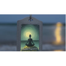 Yoga Meditation Pose on Rock Full Moon Stars Night