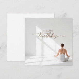 Yoga Meditation posing Happy Birthday Card