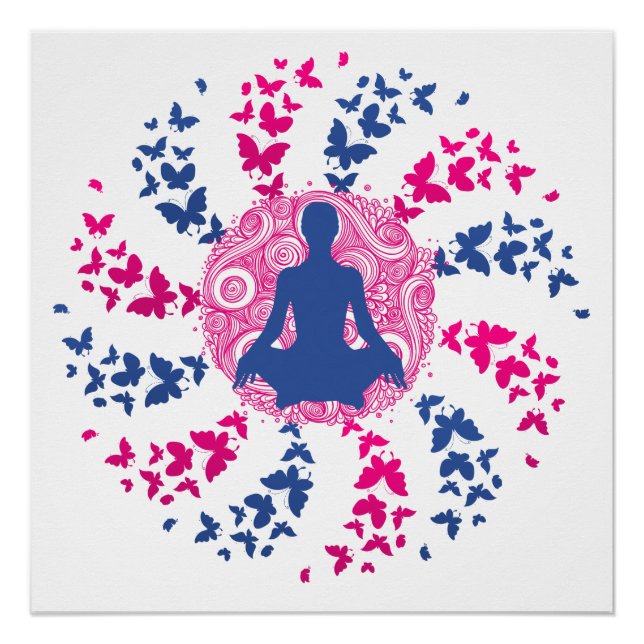 yoga meditation positive energy  peace of mind poster (Front)