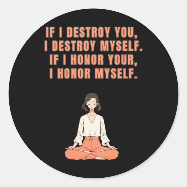 Yoga Meditation Positive Thinking Quotes Sticker  (Front)