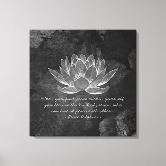 YOGA Meditation Reiki Instructor Quotes Chic Lotus Canvas Print (Front)