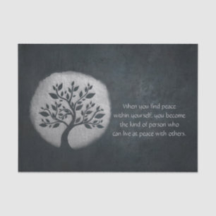 Yoga Meditation Reiki Instructor Silver Tree Quote Tissue Paper