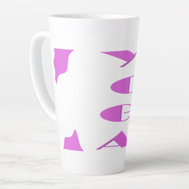 Yoga meditation relaxation pale purple white yoga  latte mug (Left Angle)