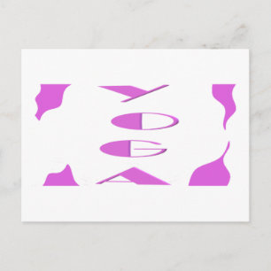 Yoga meditation relaxation pale purple white yoga postcard