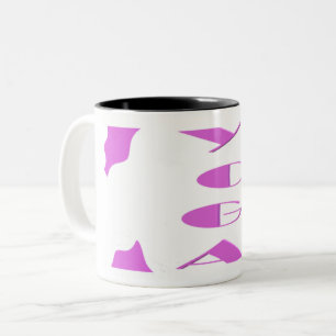 Yoga meditation relaxation pale purple white yoga  Two-Tone coffee mug
