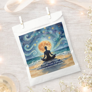 Yoga Meditation Starry Night Sky Moon Ocean Quotes Favour Bags