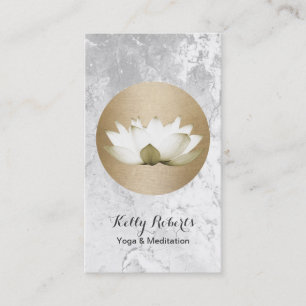 Yoga & Meditation Teacher Gold Circle & Lotus Business Card