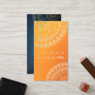 Yoga Meditation Teacher Gold Mandala Loyalty Punch Card