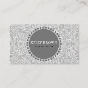 Yoga Meditation Teacher Instructor Mandala Teal Business Card