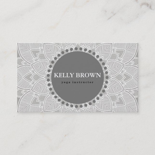 Yoga Meditation Teacher Instructor Mandala Teal Business Card (Front)