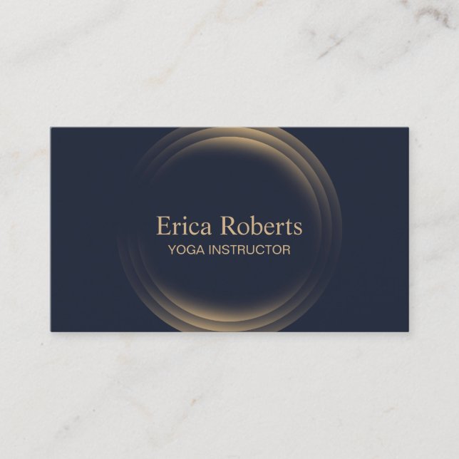 Yoga & Meditation Teacher Zen Light Circles Business Card (Front)