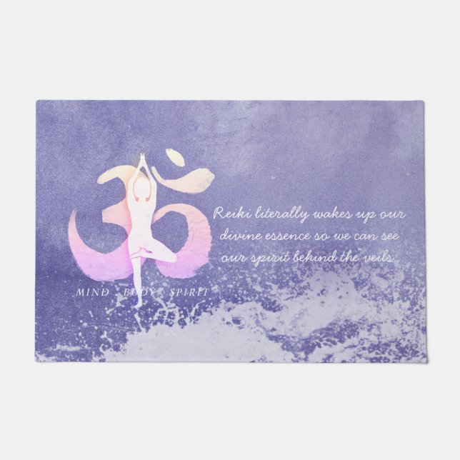 Yoga Meditation Tree Pose Quotes Welcome Doormat (Front)