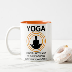 Yoga Meditation Yoga  Two-Tone Coffee Mug