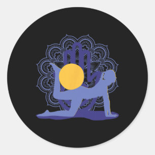 Yoga Meditations Chakras Mandalas Contrology Pilat Classic Round Sticker