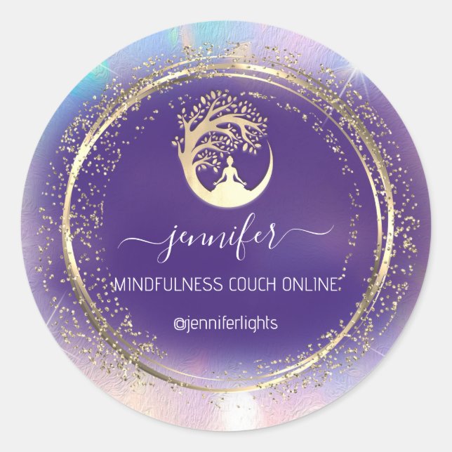 Yoga Mindfulness  Classic Round Sticker (Front)