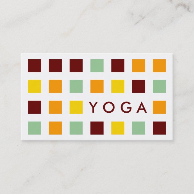YOGA (mod squares) Business Card (Front)
