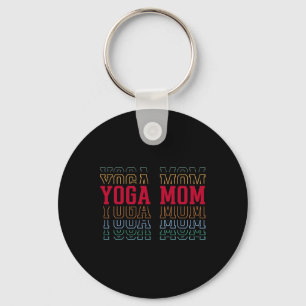 Yoga Mom Funny Layered Text Mother Mama Coach  Key Ring